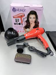 Nunix 2200W Home And Salon Hair Dryer Blow Dry Machine.2 Air Speed Setting (Low/High) Press the cold air button and keep your favorite look all day. 
Professional cord with Cable tie and Hang loop. 
S