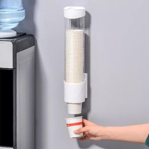 Adhesive Disposable Cups Holder /dispenser.It has an adhesive glue which makes it stick on electronics such as:water Dispensers, refrigerators , microwave & oven , also can stick on walls &  tiles 
it