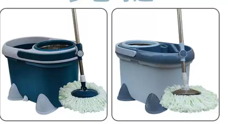 Heavy duty 360 degree rotating mop with a bucket