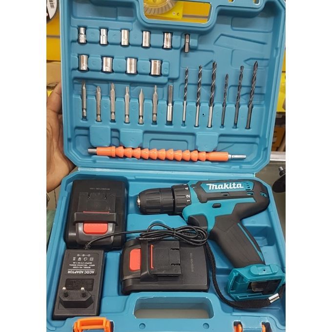 Makita Accessories 21V Cordless 2 Battery Electric Drill With LED Tool Set