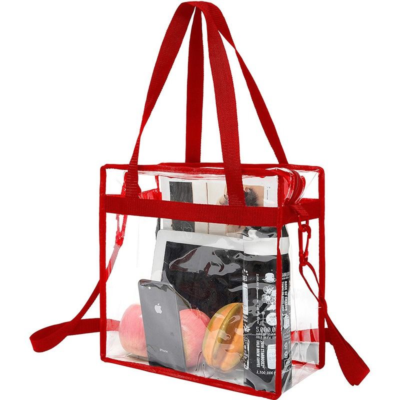 Transparent transparent bag | Transparent stadium security approved bag | Zippered shoulder crossbody bag | Adjustable shoulder strap | Easy to transport