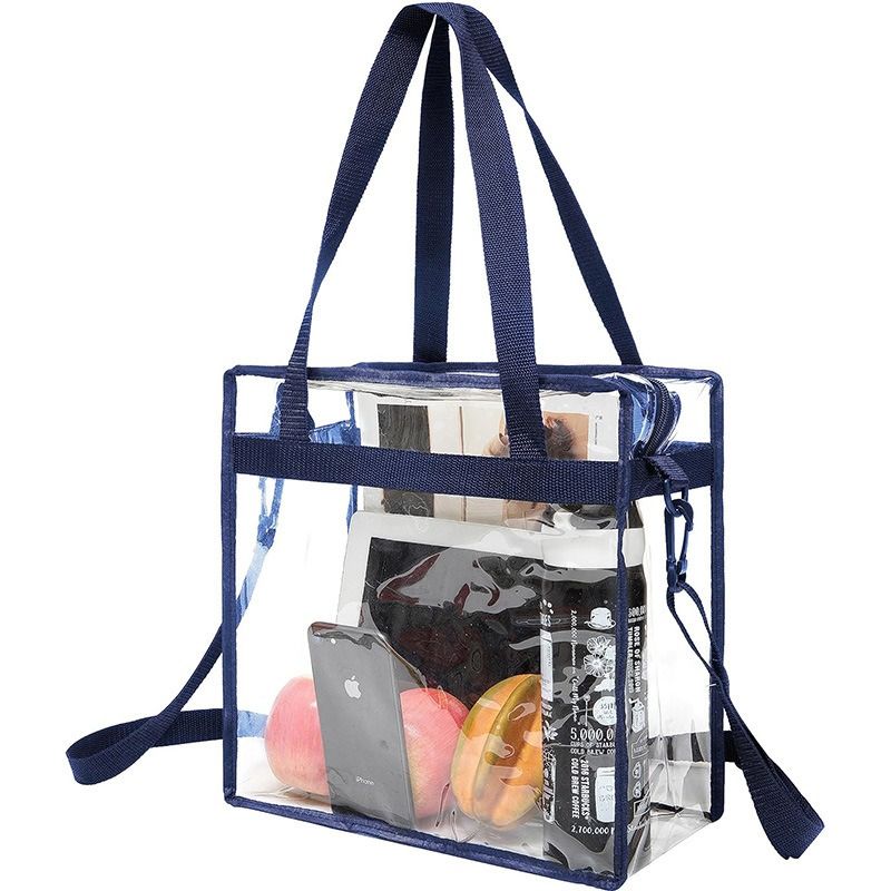 Transparent transparent bag | Transparent stadium security approved bag | Zippered shoulder crossbody bag | Adjustable shoulder strap | Easy to transport