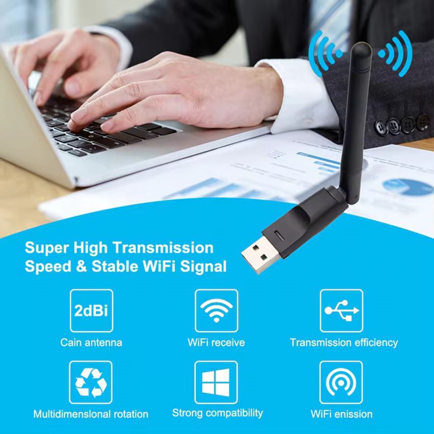 SB Wireless Network/LAN Dongle Adapter 150Mbps Ralink RT8188 802.11n  Wifi Adapter for Desktop Computer with  Antenna