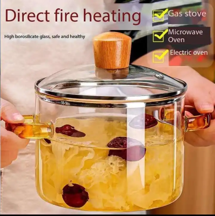 Classy borosilicate cooking clear pot