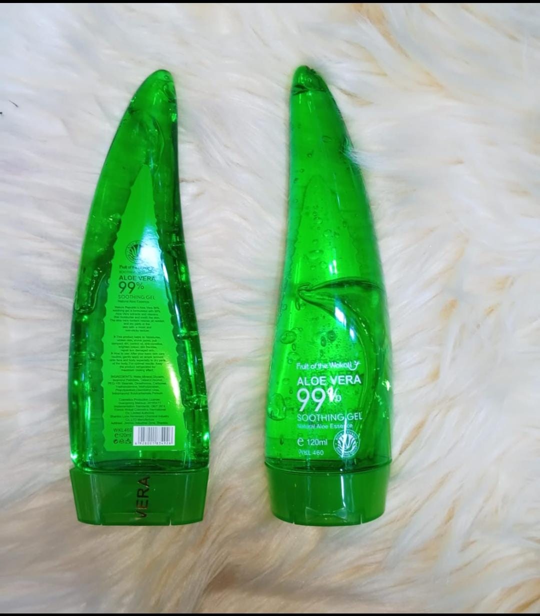 Aloe Vera Soothing Gel  This soothing gel is organic Aloe Vera, and is good for  face, , legs and hair.  Its without a sticky feel.