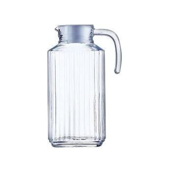 Luminarc Quadra Jug |Glass Jug, Pitcher with Handle & Lid, Drinking Beverage Jug for Water, Juice, Beverages, Serving, Storage for Fridge, Kitchen, Dining Table