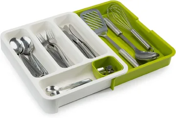 Cutlery Storage Tray Spoon Fork Storage Drawer Separation Expandable Container Cabinet Kitchen Organizer Plateau Knife Holder
