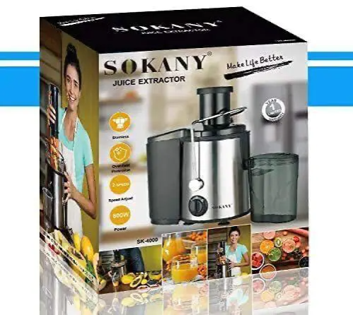 Sokany Juicer, Centrifugal Juicer Extractor with 3-inch Wide feed chute & Anti-Drip for Fruit and Vegetable, 2-Speed Setting, Easy to Clean with Brush, Stainless Steel, 800W