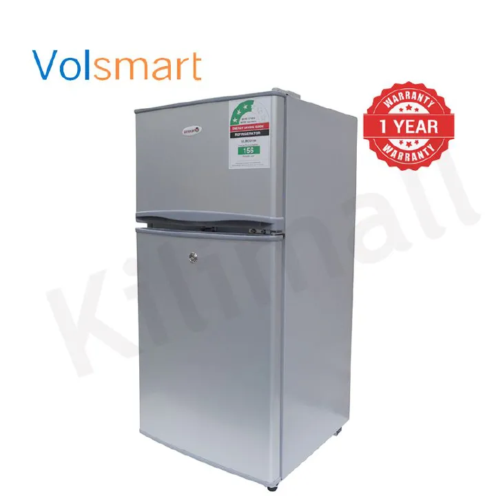 【Last Anniversary Deal】Volsmart 108L Double Doors VL-BCD108 Fridge Freezer Energy Saving Refrigerator with Lock and Keys