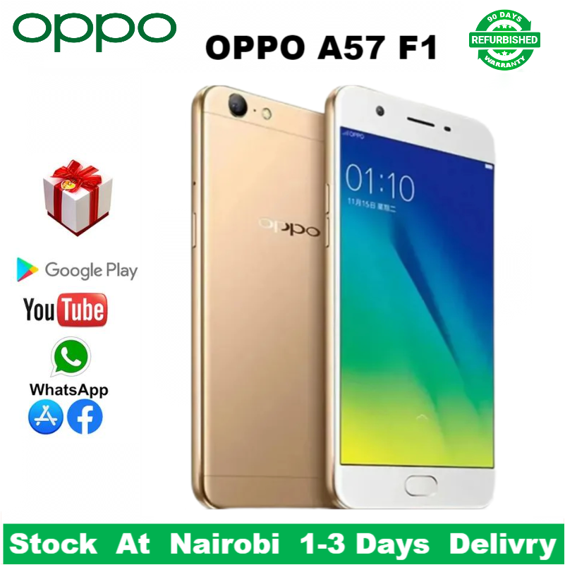 Refurbished OPPO A57 F1 32GB+3GB 5.2 " 13MP+16MP Fingerprint unlock phone Dual SIM 4G phone Refurbished Phone SmartPhones Mobile Phones 128GB phone 4G Phones oppp phone smartphone