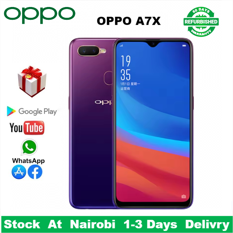 Refurbished OPPO A7X F9 Pro 128GB+4GB 6.3"16MP+16MP 3500mAh Fingerprint unlock phone Dual SIM 4G phone  Refurbished Phone SmartPhones Mobile Phones 128GB phone 4G Phones oppp phone smartphone