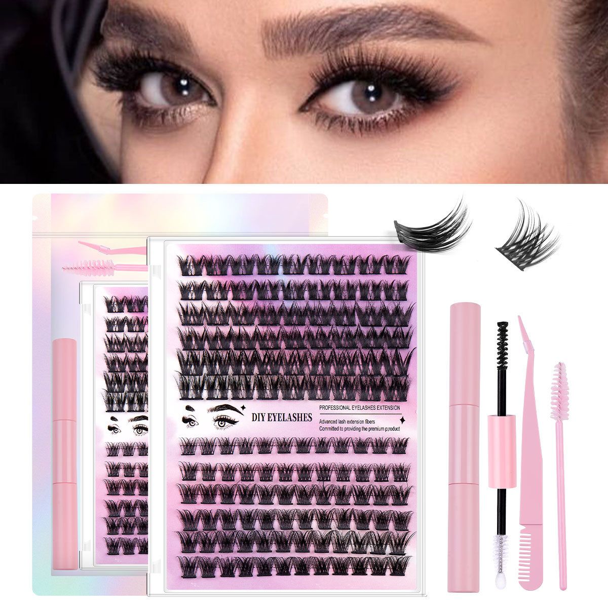 126clusters False eyelashes Natural thick false eyelashes