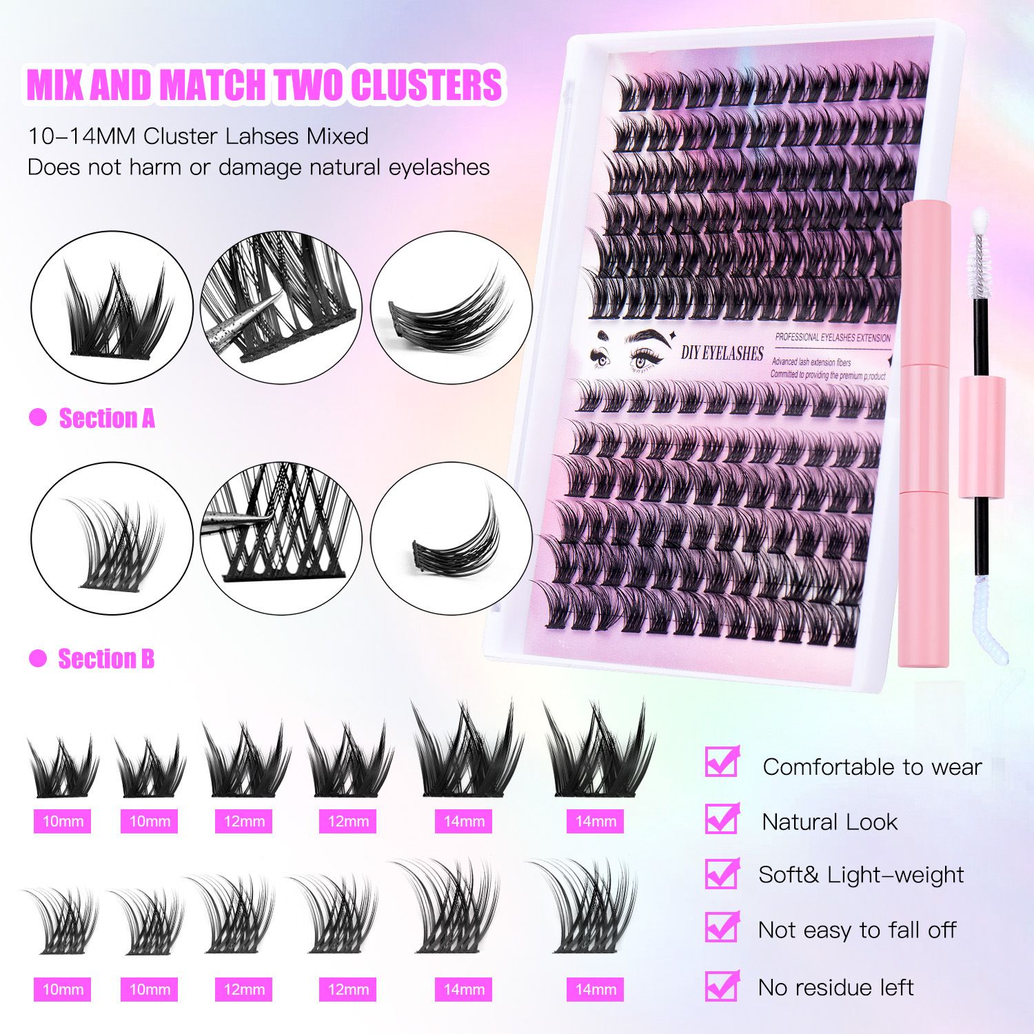 126clusters False eyelashes Natural thick false eyelashes