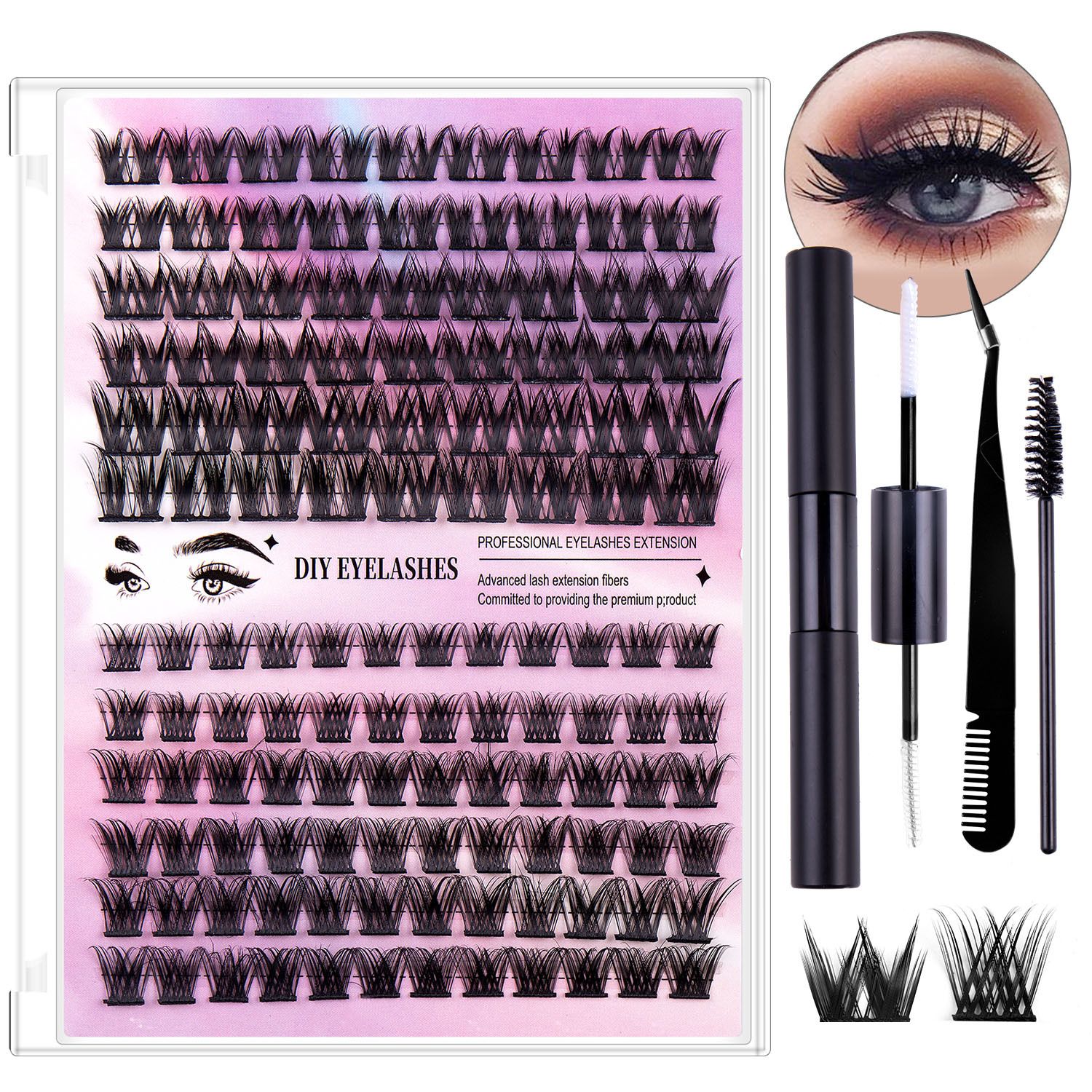 126clusters False eyelashes Natural thick false eyelashes