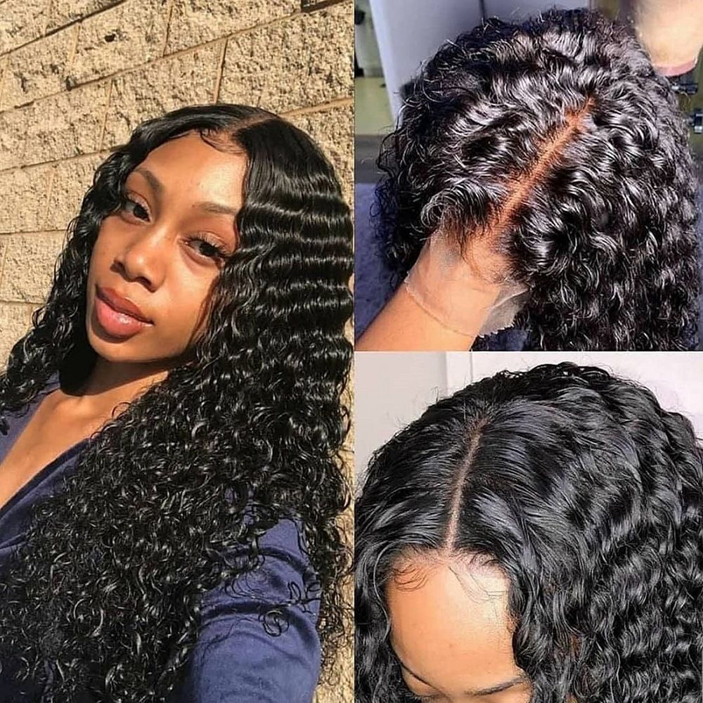 Wigs new women&#039;s wigs fashion small curly long hair black wig hood