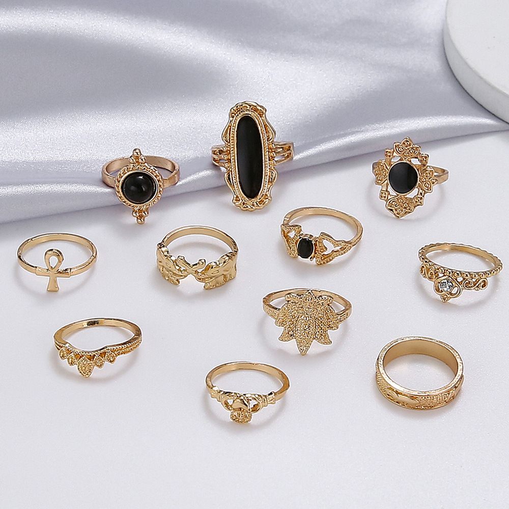 Hot new Ring sets Europe and America retro crown elephant rings in jewellery for men and women