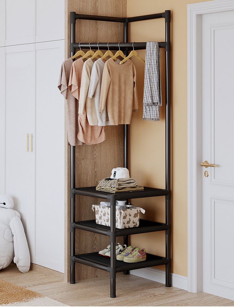 【Promotions】2 3 Layer Coat Rack Wardrobe Freestanding Closet Corner Storage Organizer for Entryway Bedroom