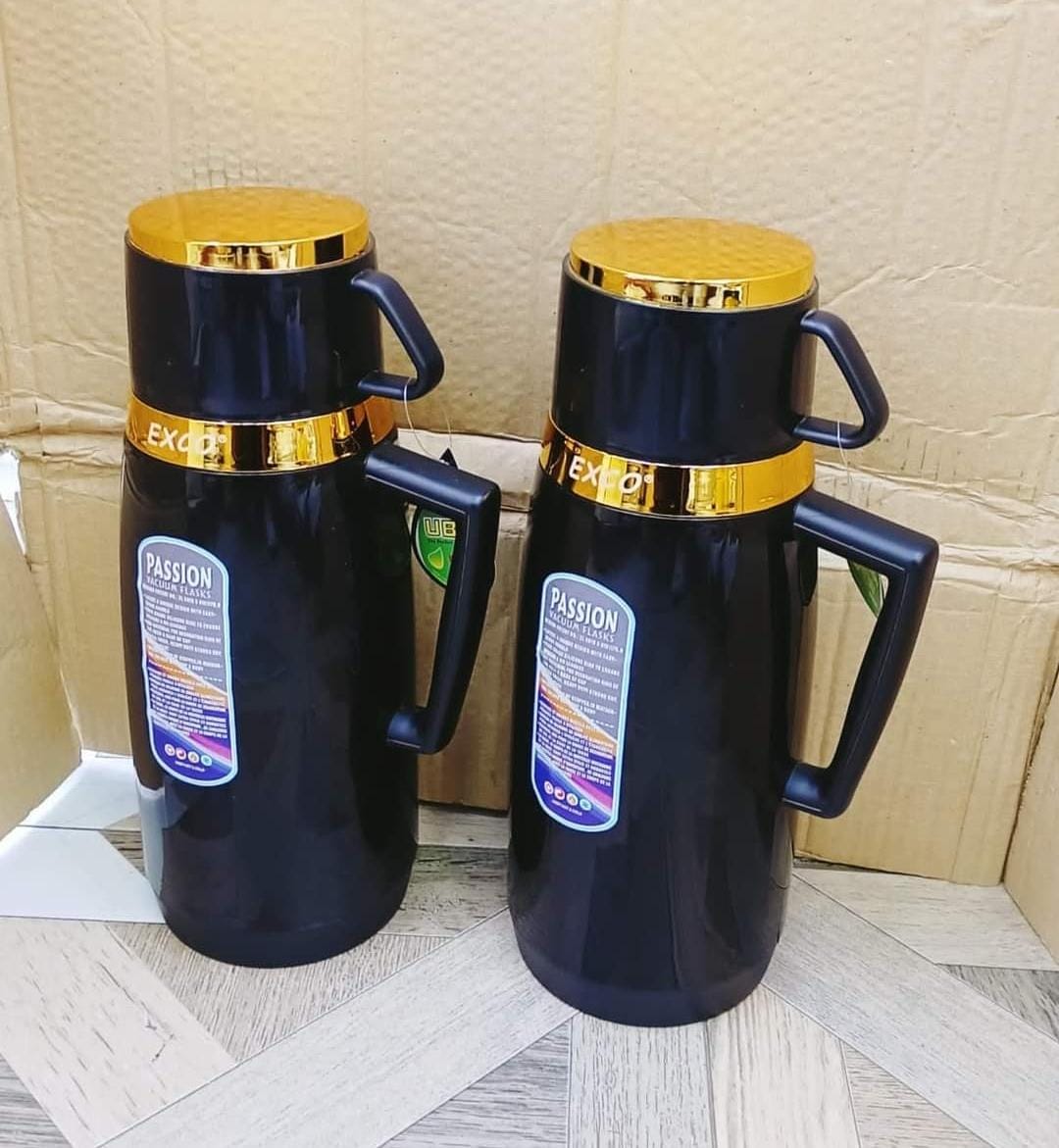 SPECIAL OFFER High Quality 1.8L Exco Thermos. . It is durable and reliable for keeping your tea/water hot for 24 hours. Has two handles; one carry handle and other for easy serving of your beverages.