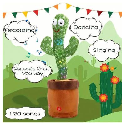 rechargeable toy Children's Educational Toys Musical Toys Can Record Parent-Child Communication Interaction Cute Talking Dancing Cactus Doll Speaking Voice Fast delivery within 1-5 days