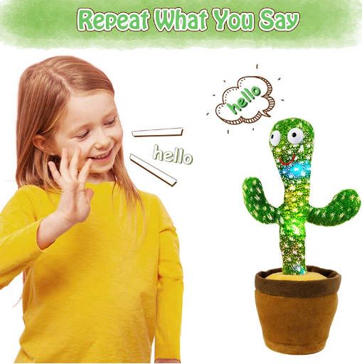 rechargeable toy Children's Educational Toys Musical Toys Can Record Parent-Child Communication Interaction Cute Talking Dancing Cactus Doll Speaking Voice Fast delivery within 1-5 days