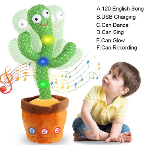 rechargeable toy Children's Educational Toys Musical Toys Can Record Parent-Child Communication Interaction Cute Talking Dancing Cactus Doll Speaking Voice Fast delivery within 1-5 days