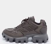 Prada Grey Knit Fabric and Rubber Cloudbust Thunder Sneakers Size 41