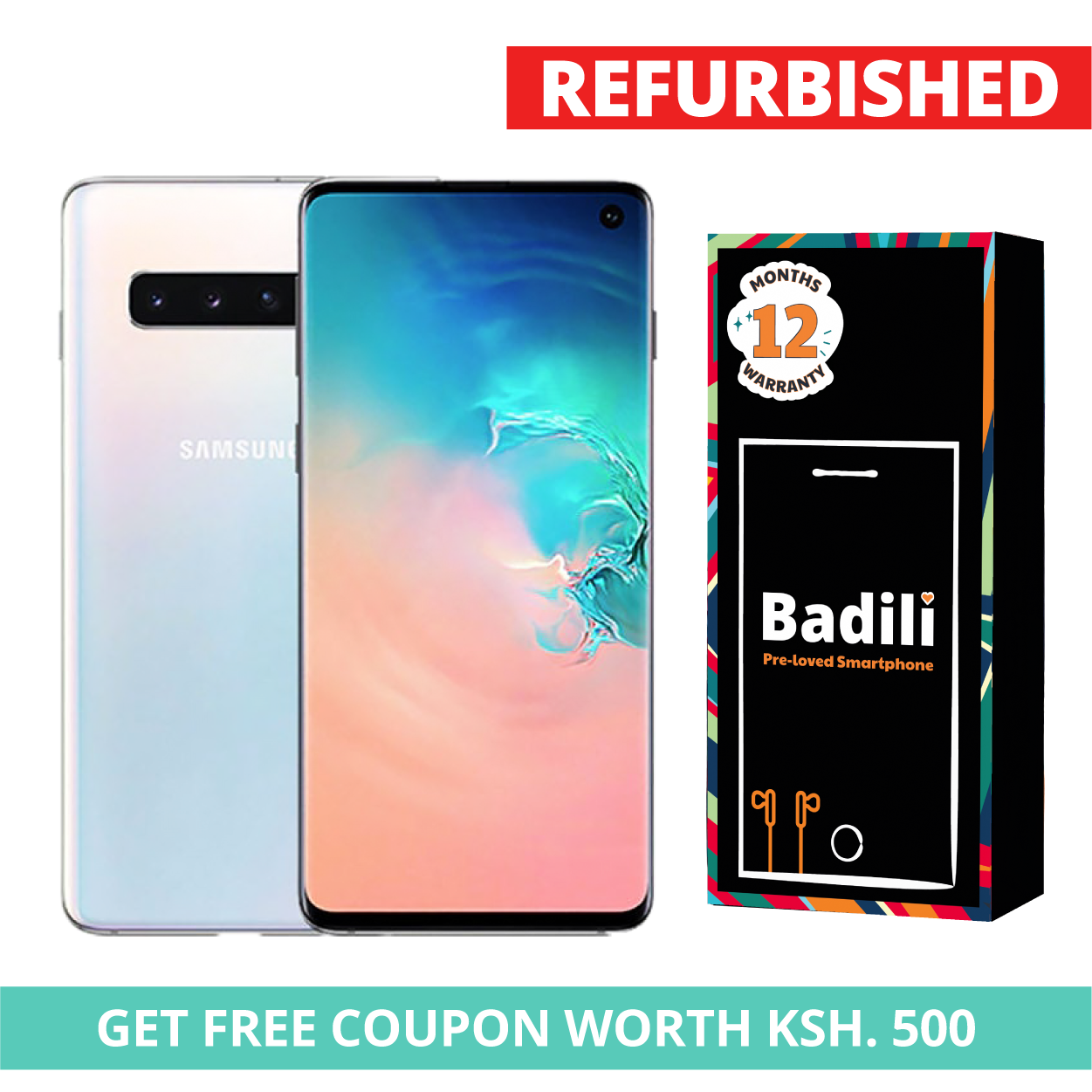 Samsung S10 5G Badili Smartphone, HD Display 5.5 " ,RAM 6 GB + 128GB ROM  8MP CAMERA 10MP + 64 MP 4000mAh Refurbished Badili Smart Phone 12 Months warranty