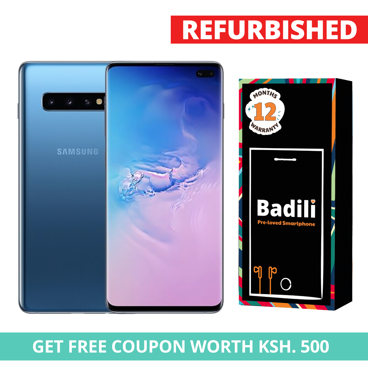 Samsung S10 5G Badili Smartphone, HD Display 5.5 " ,RAM 6 GB + 128GB ROM  8MP CAMERA 10MP + 64 MP 4000mAh Refurbished Badili Smart Phone 12 Months warranty