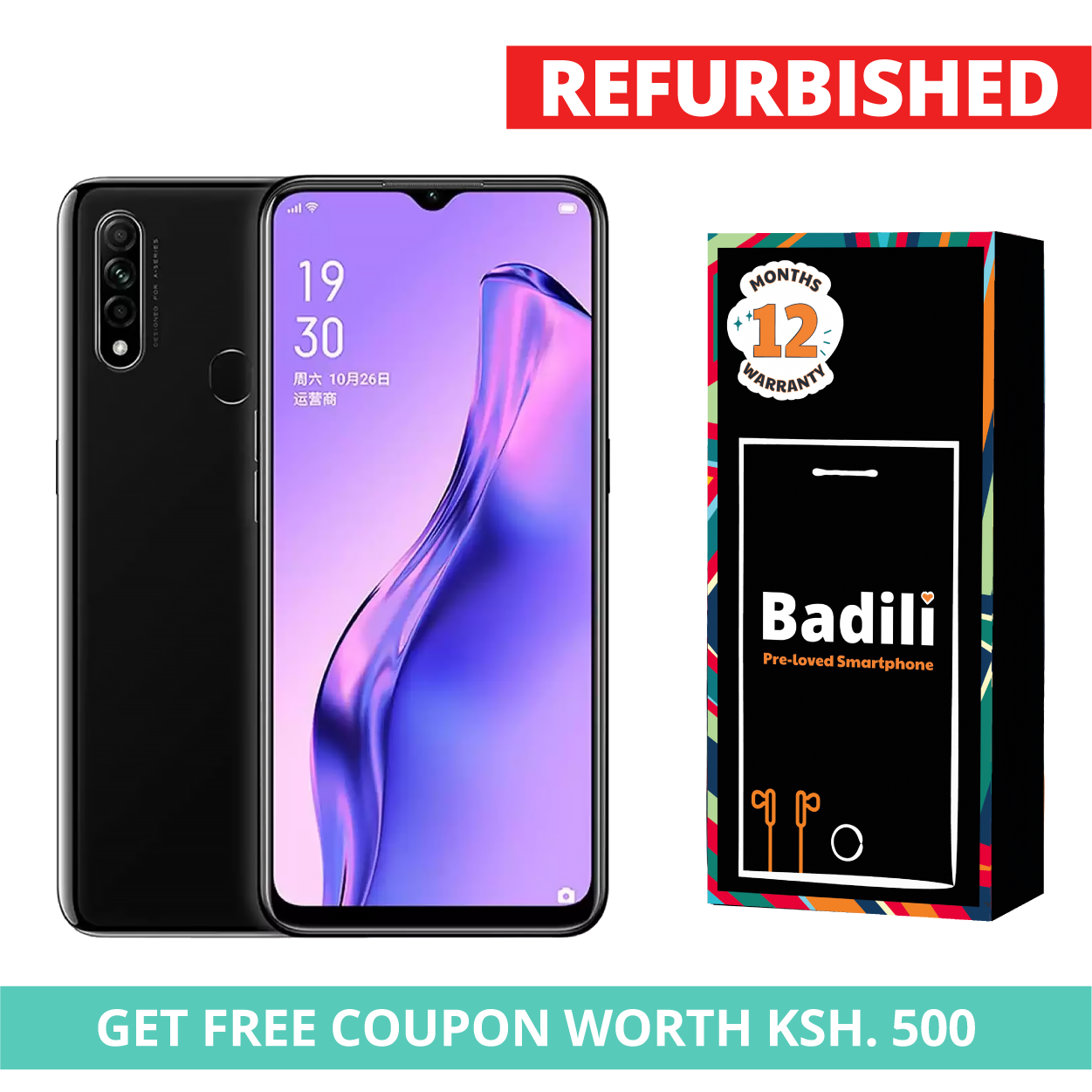 Oppo A31 8GB/256 GB ROM Badili Refurbished Smart Phone,Features 6.5″ display, 4230 mAh battery, Corning Gorilla Glass Type C Charging Android 9 Badili Smartphone"