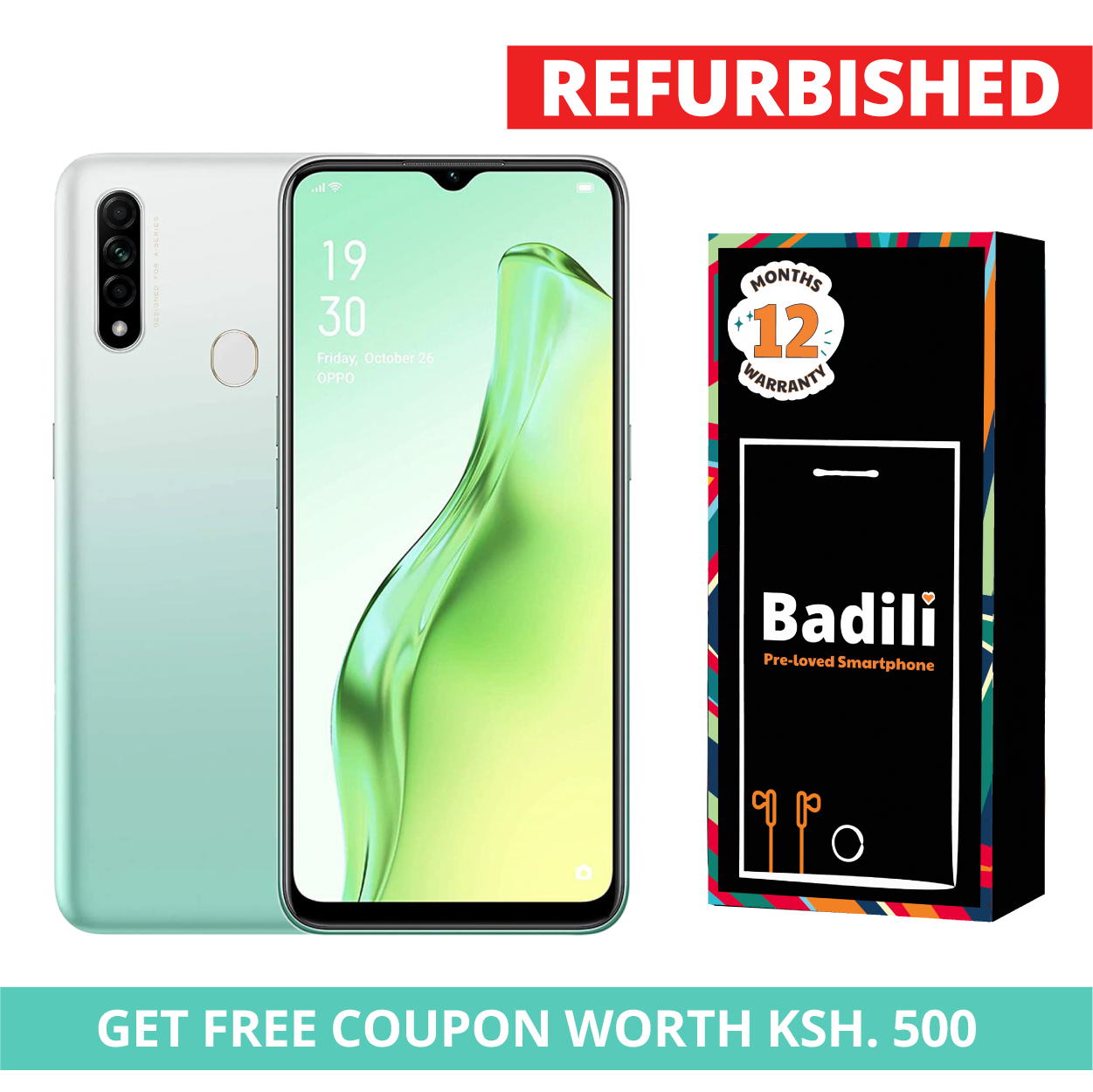 Oppo A31 8GB/256 GB ROM Badili Refurbished Smart Phone,Features 6.5″ display, 4230 mAh battery, Corning Gorilla Glass Type C Charging Android 9 Badili Smartphone"