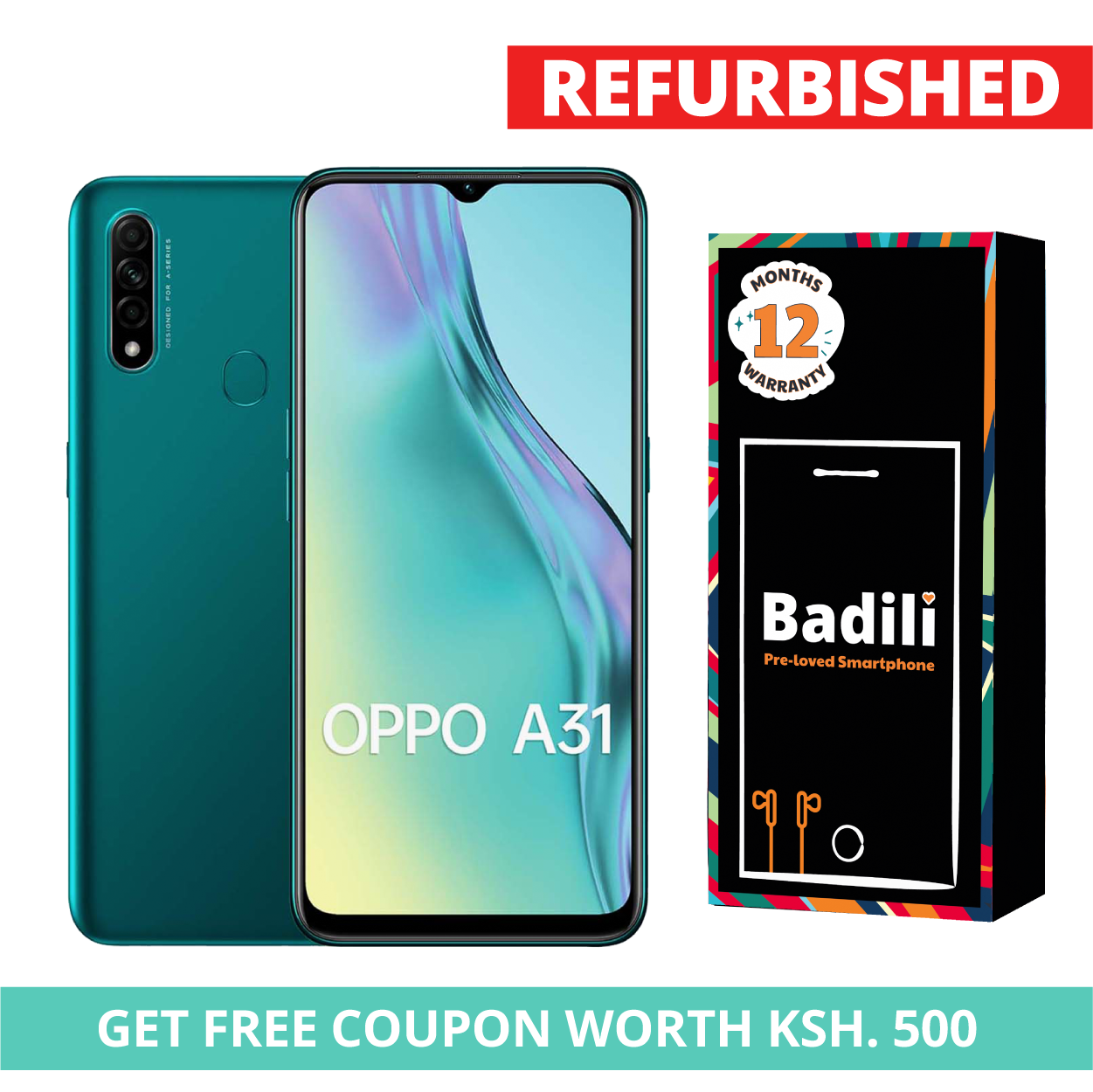 Oppo A31 8GB/256 GB ROM Badili Refurbished Smart Phone,Features 6.5″ display, 4230 mAh battery, Corning Gorilla Glass Type C Charging Android 9 Badili Smartphone"