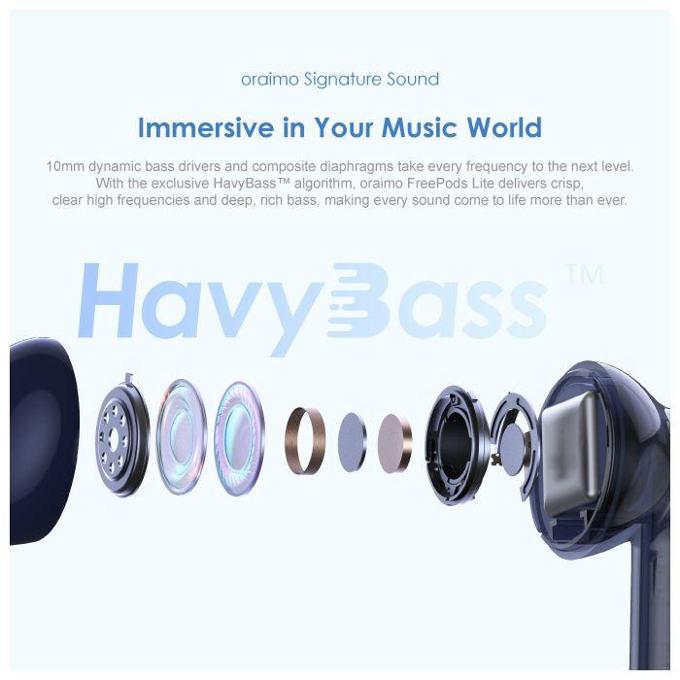 (SPECIAL OFFER)Oraimo FreePods Lite ENC True Wireless Earbuds Model: OTW-330 40 hrs playtime  Bluetooth earphone