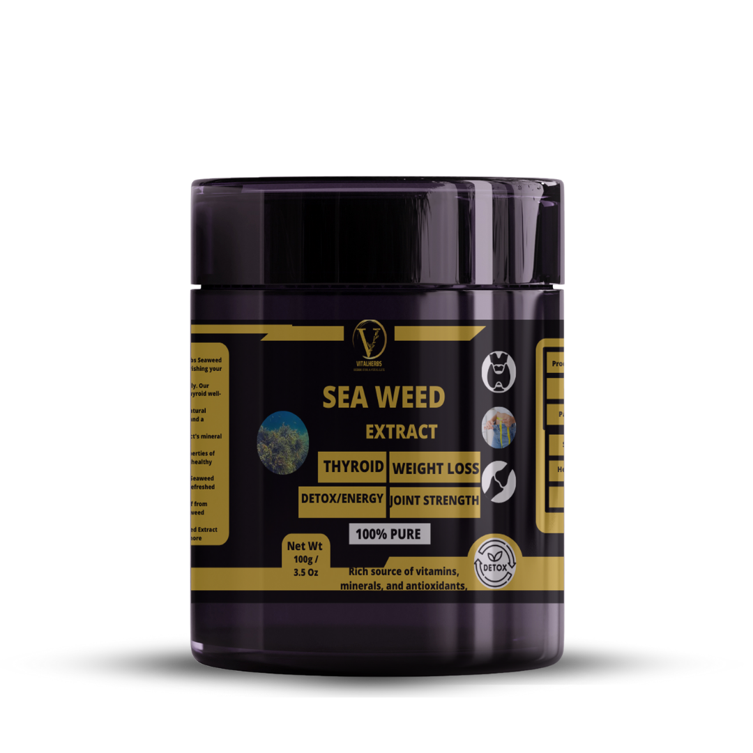Sea Weed Extract - 100% Pure,Finely Ground,Soluble in water,Thyroid Health Support,Weight Management Aid,Bone and Joint Strength,Detoxification Powerhouse