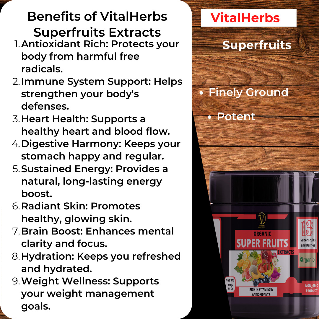 Superfruits Extract Powder - 13in1,ForAntioxidant Rich,Immune System Support ,Heart Health & Digestive Harmony