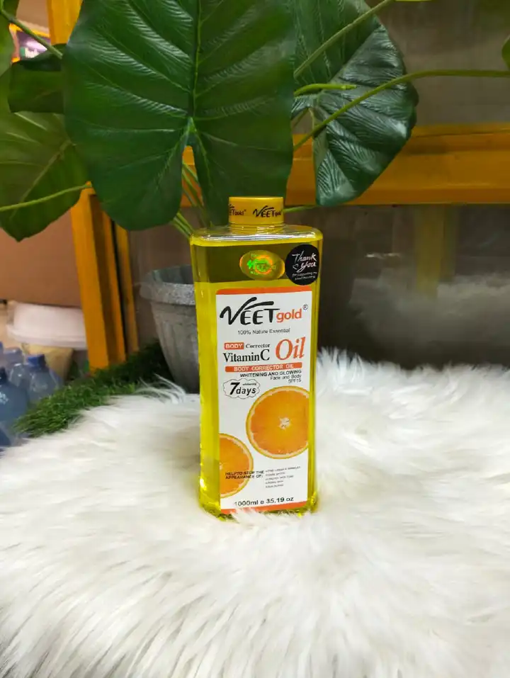 Veet Gold Vitamin C Body Corrector Oil  Whitening and Glowing, Face and Body Oil 1000ml