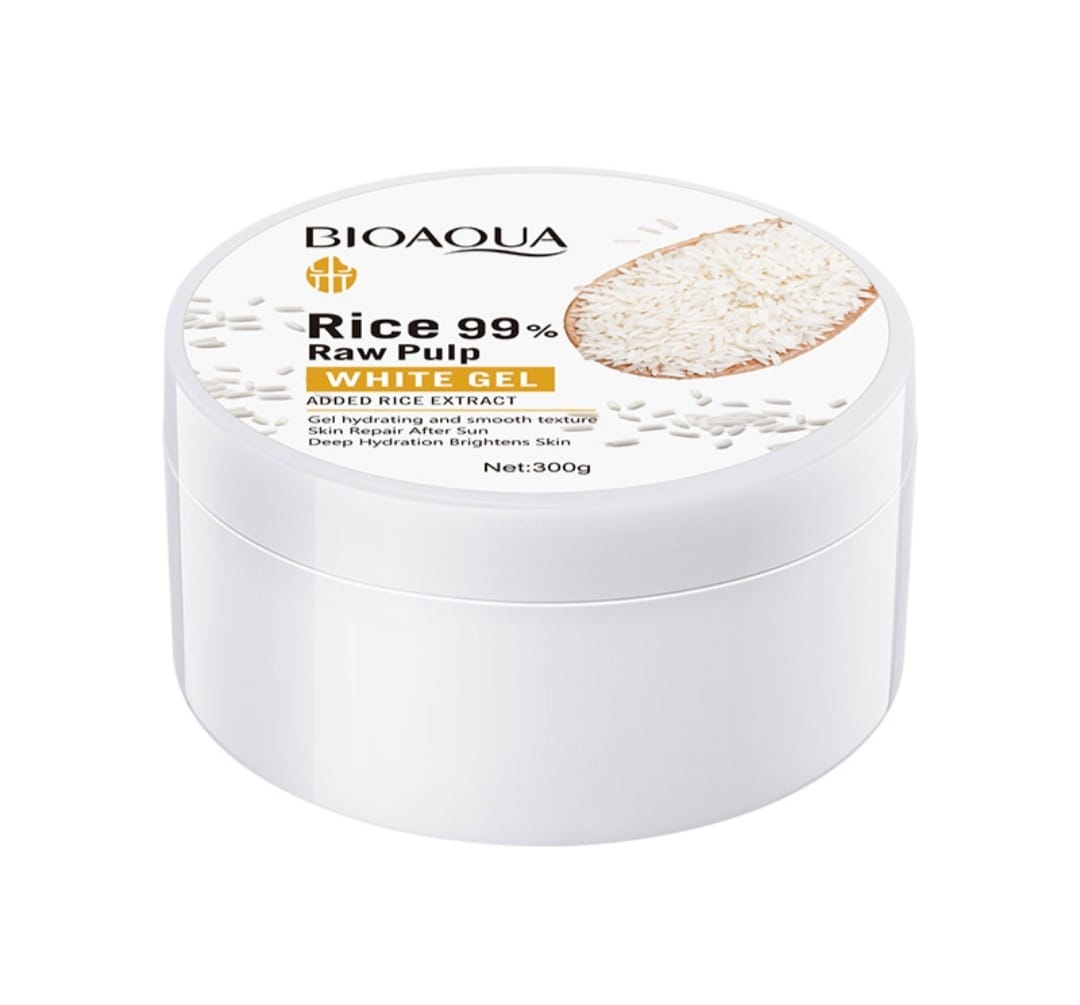 BIOAQUA  Rice Raw Pulp EYE CREAM Plus CLEANSER Plus TONER plus LOTION Plus RICE RAW CREAM Plus RICE RAW SERUM  + BODY LOTION + WHITE GEL + 10 PCS OF FACIAL MASKSBIOAQUA