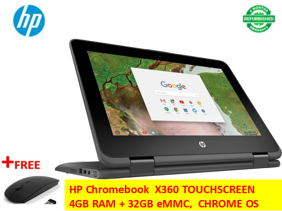 {Hot Offers} Refurbished HP X360 Chromebook Touchscreen  4GB RAM / 32GB Storage Intel Celeron N4020 11.5"  plus FREE MOUSE Laptops Computers Notebook