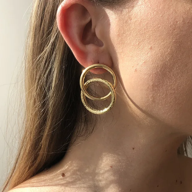 Elegant Gold Coated Earrings Fashion Jewellery Studs Elegant Loops Stunning Earring Sets for Ladies Women All Occasions & Parties Crystal