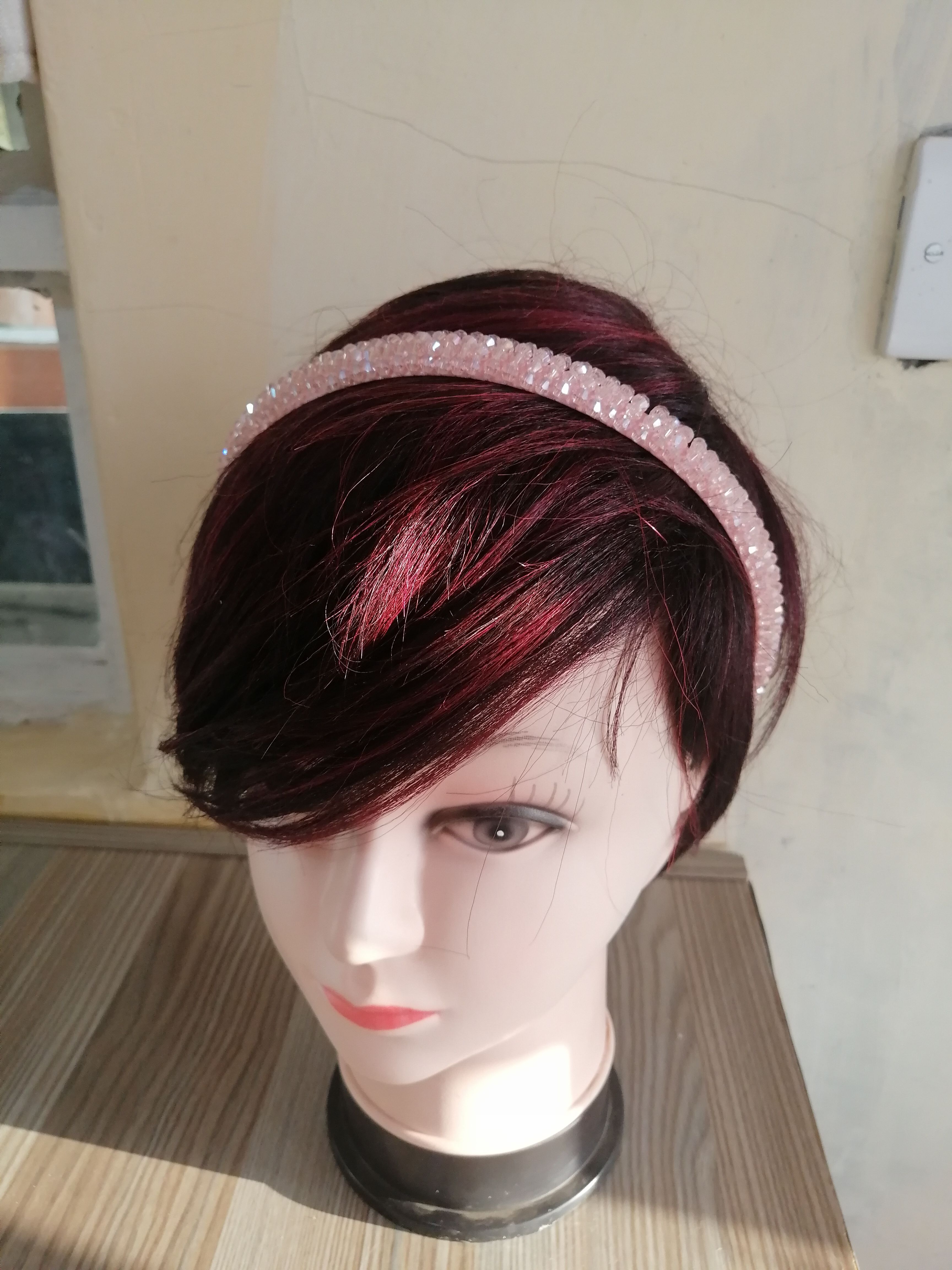 Pink Crystal Alice bands hair or wig accessory for ladies