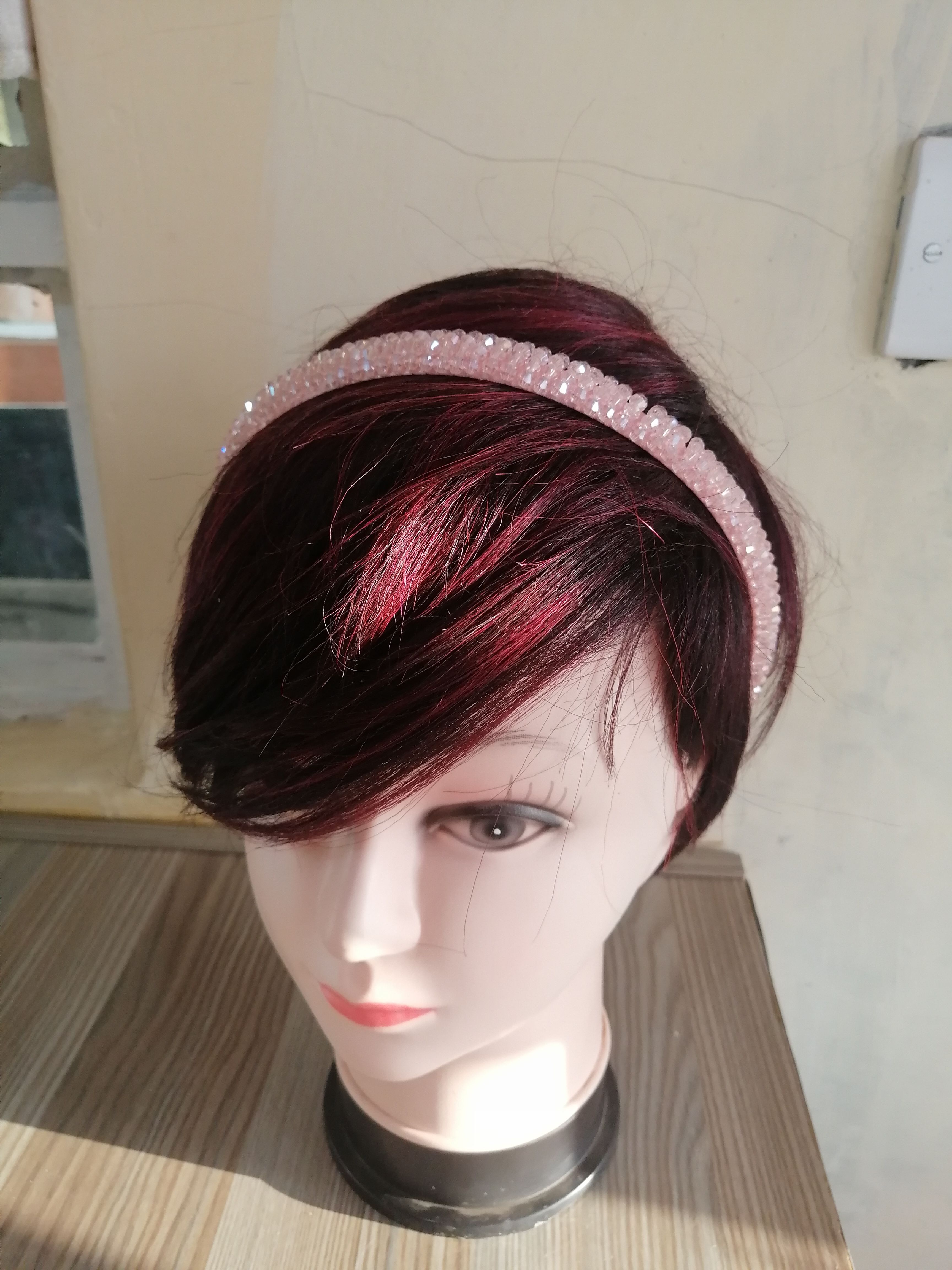 Pink Crystal Alice bands hair or wig accessory for ladies