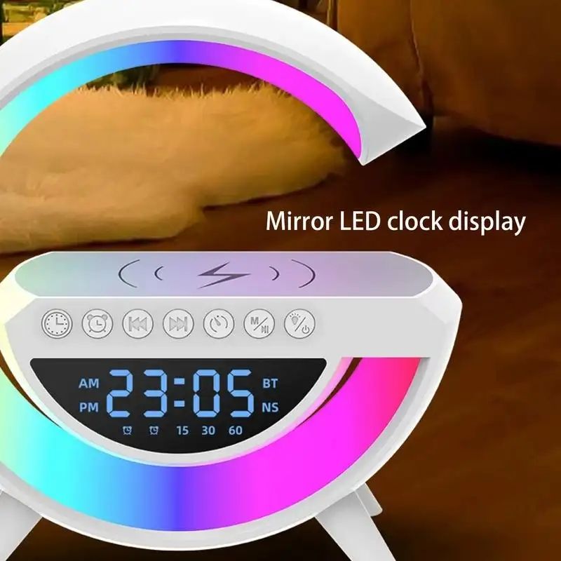 FACTORY Price Portable & Rechargeable Decor Lamp With Bluetooth Speaker & 7 Coloured Light changes, High quality sound, Display Clock &Alarm Clock, Indoor & Outdoor Decoration, Camping equipment