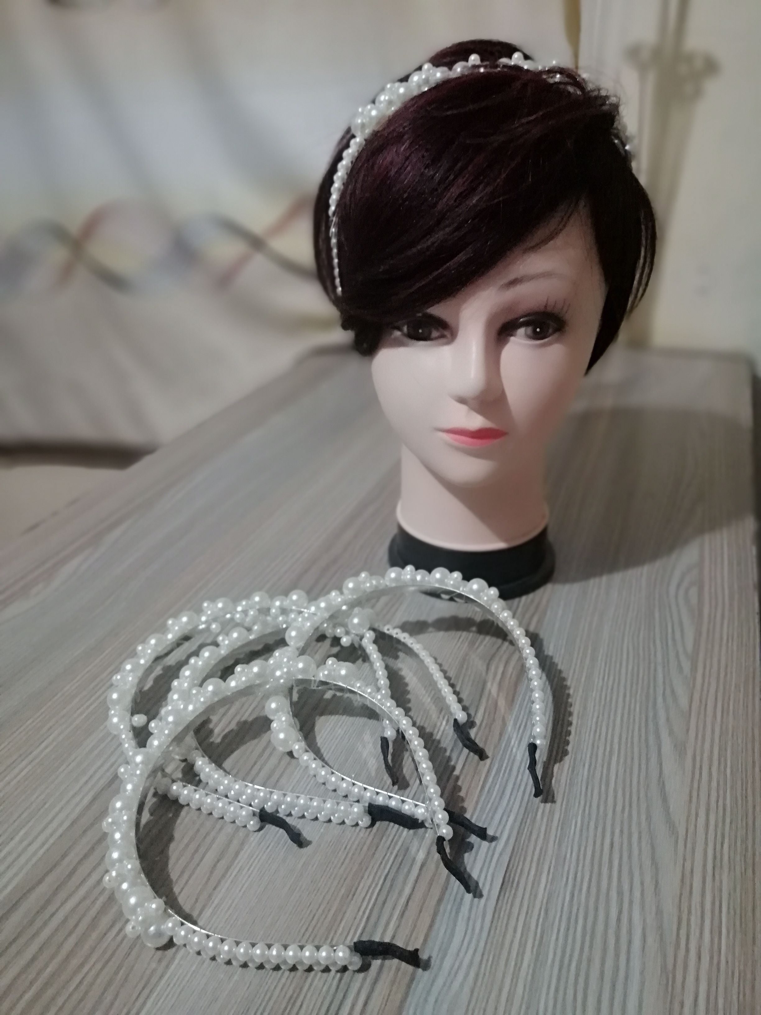 Stylish Hair Alice band Pearl head band White head gear Fashionable bridal accessory for parties, outings, official, casual & smart casual for women & girls