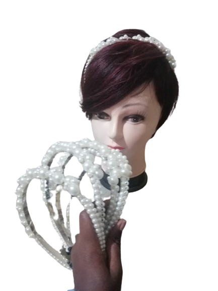 Stylish Hair Alice band Pearl head band White head gear Fashionable bridal accessory for parties, outings, official, casual & smart casual for women & girls