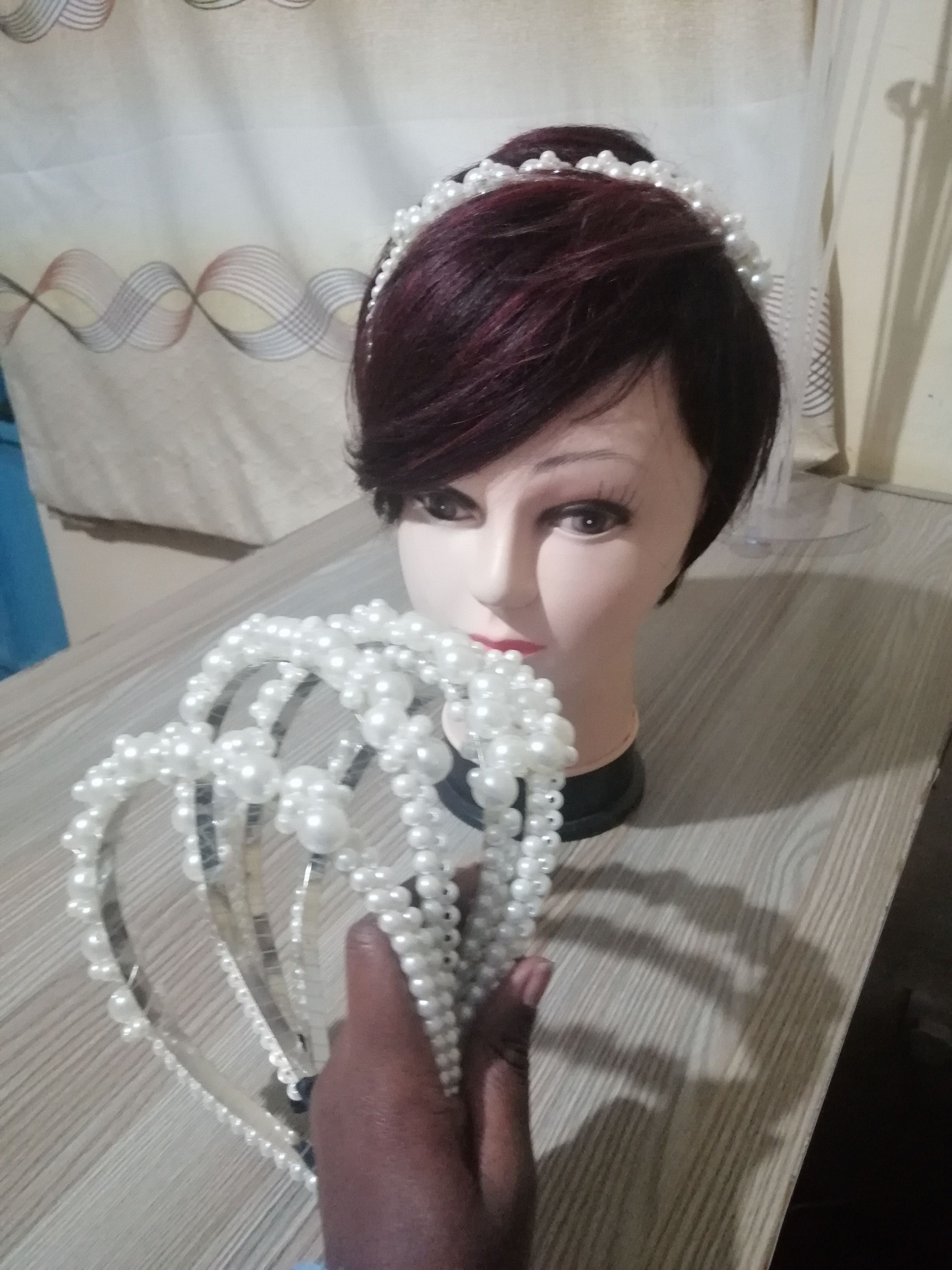 Stylish Hair Alice band Pearl head band White head gear Fashionable bridal accessory for parties, outings, official, casual & smart casual for women & girls