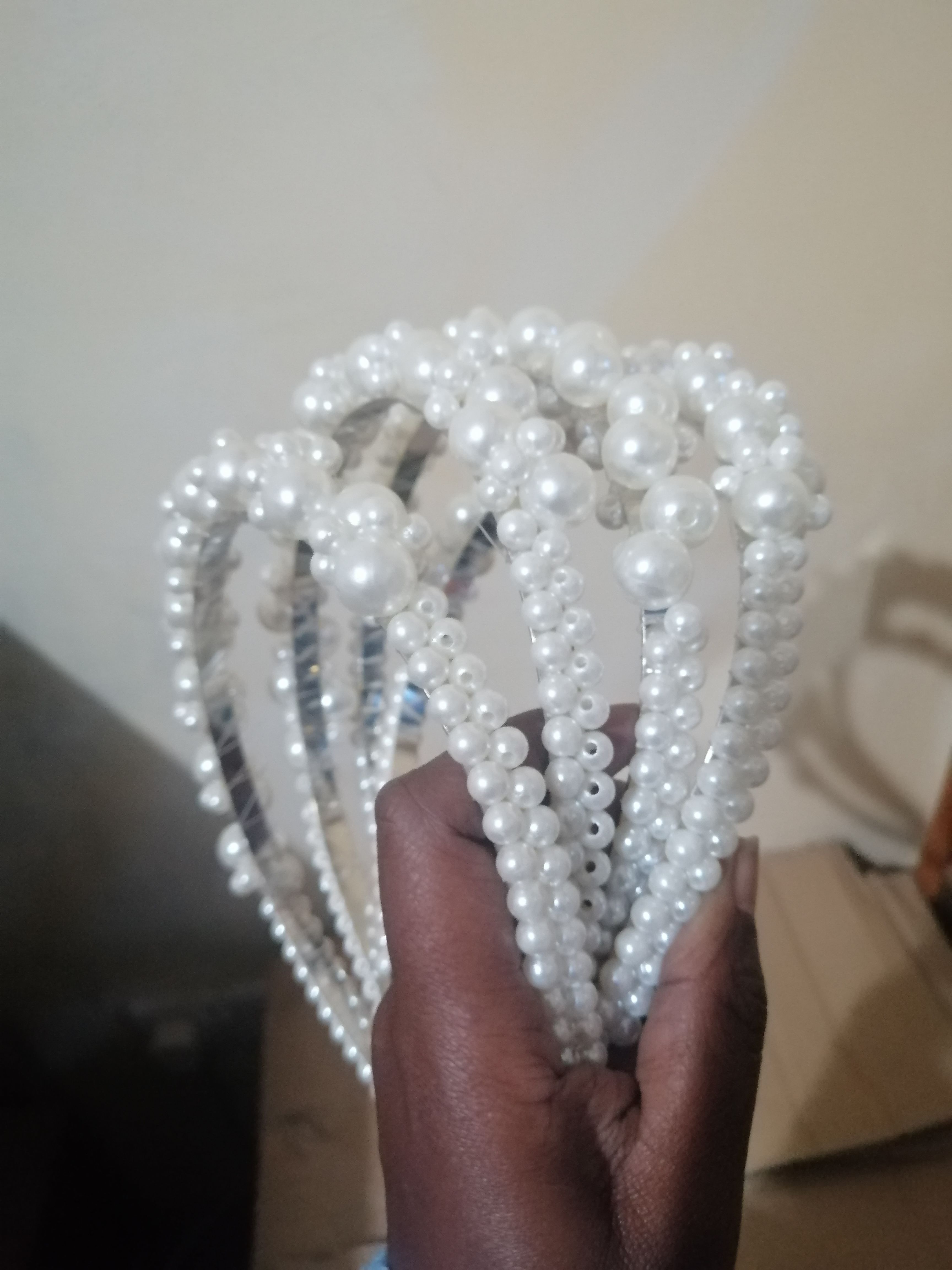 Stylish Hair Alice band Pearl head band White head gear Fashionable bridal accessory for parties, outings, official, casual & smart casual for women & girls