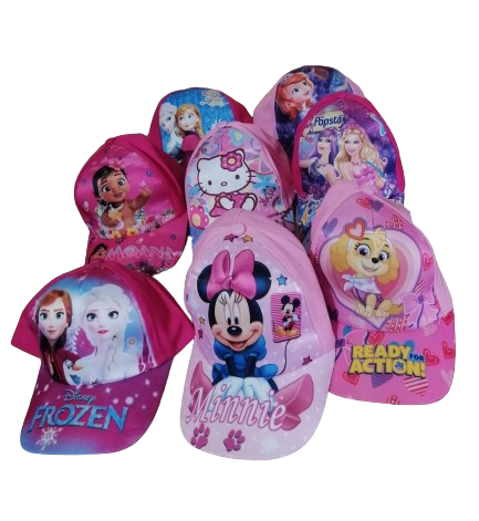 Fancy Girls Cartoon Caps Stylish Cartoon- themed baseball caps for children Fashionable Kids hats Church, Outing & Party hats Birthday gift Hair accessories for babies &girls, Kids Smart casual wear