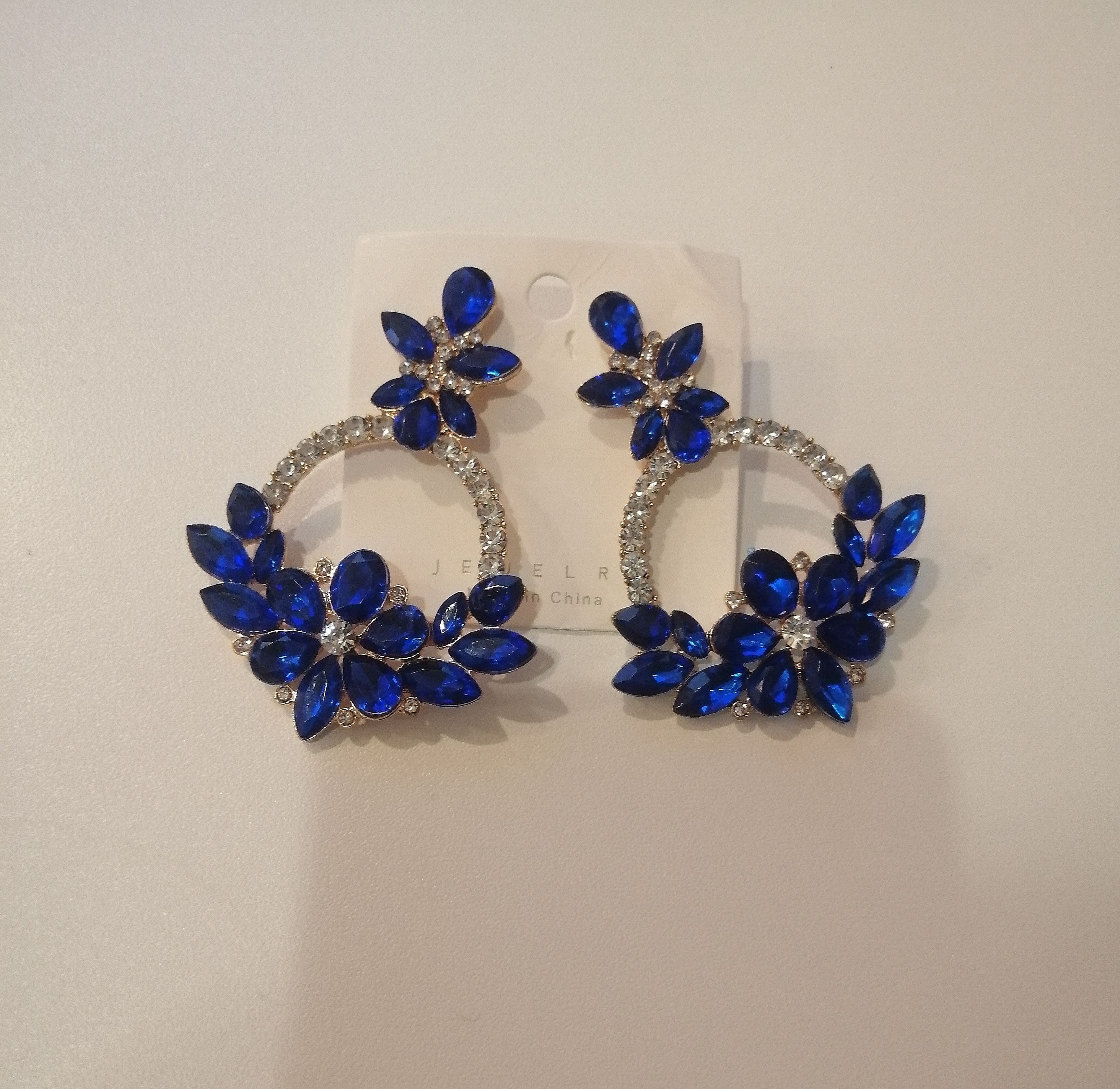 Fashion Jewellery Earrings Blue Crystal Rhinestone Studs Elegant Drop and Dangle for all occasions
