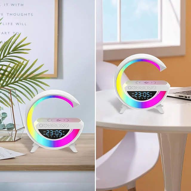 FACTORY Price Portable & Rechargeable Decor Lamp With Bluetooth Speaker & 7 different Light colours, High quality sound, Display Clock &Alarm Clock, Indoor & Outdoor Decoration, Camping equipment