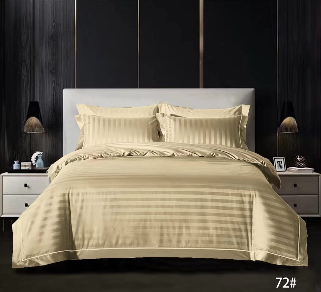 Satin stripped duvet cover sets