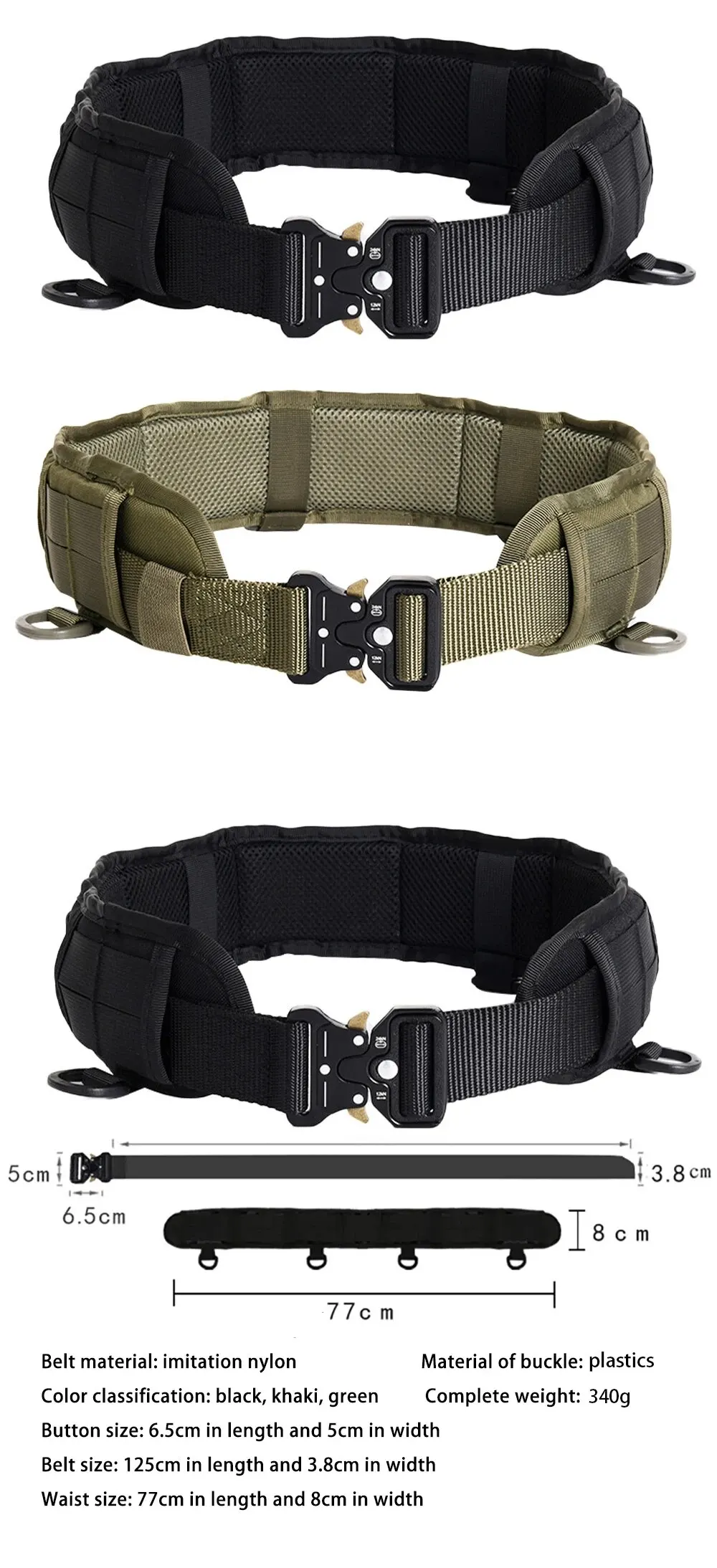Men's Belt Outdoor Hunting Tactical Belt Multi Functional Tactical Waistband Nylon Belt High Quality Canvas Belt